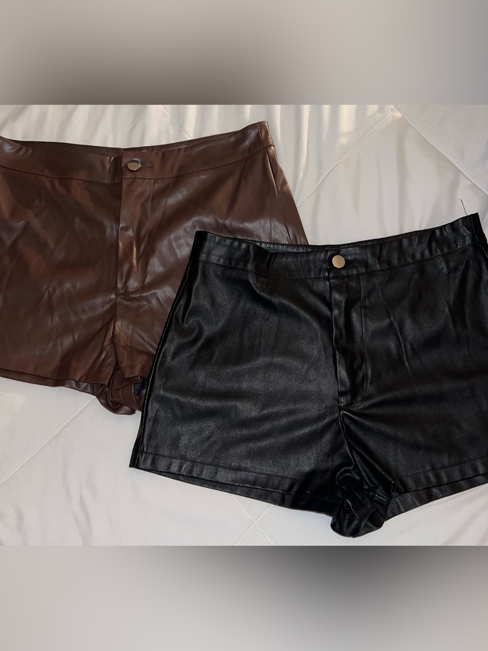 faux leather shorts
